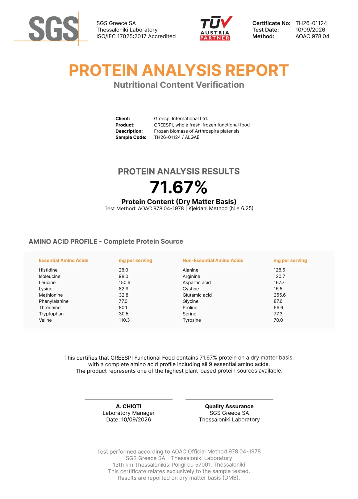 PROTEIN ANALYSIS REPORT